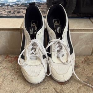 Vans Men's White and Black Sneakers